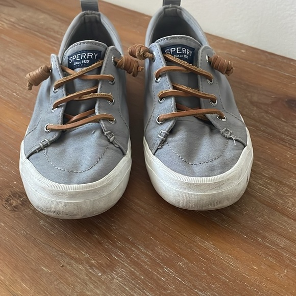Sperry Women’s Size 6 Crest Vibe Canvas Ankle Boat Shoes Gray Preppy Coastal - Picture 7 of 9
